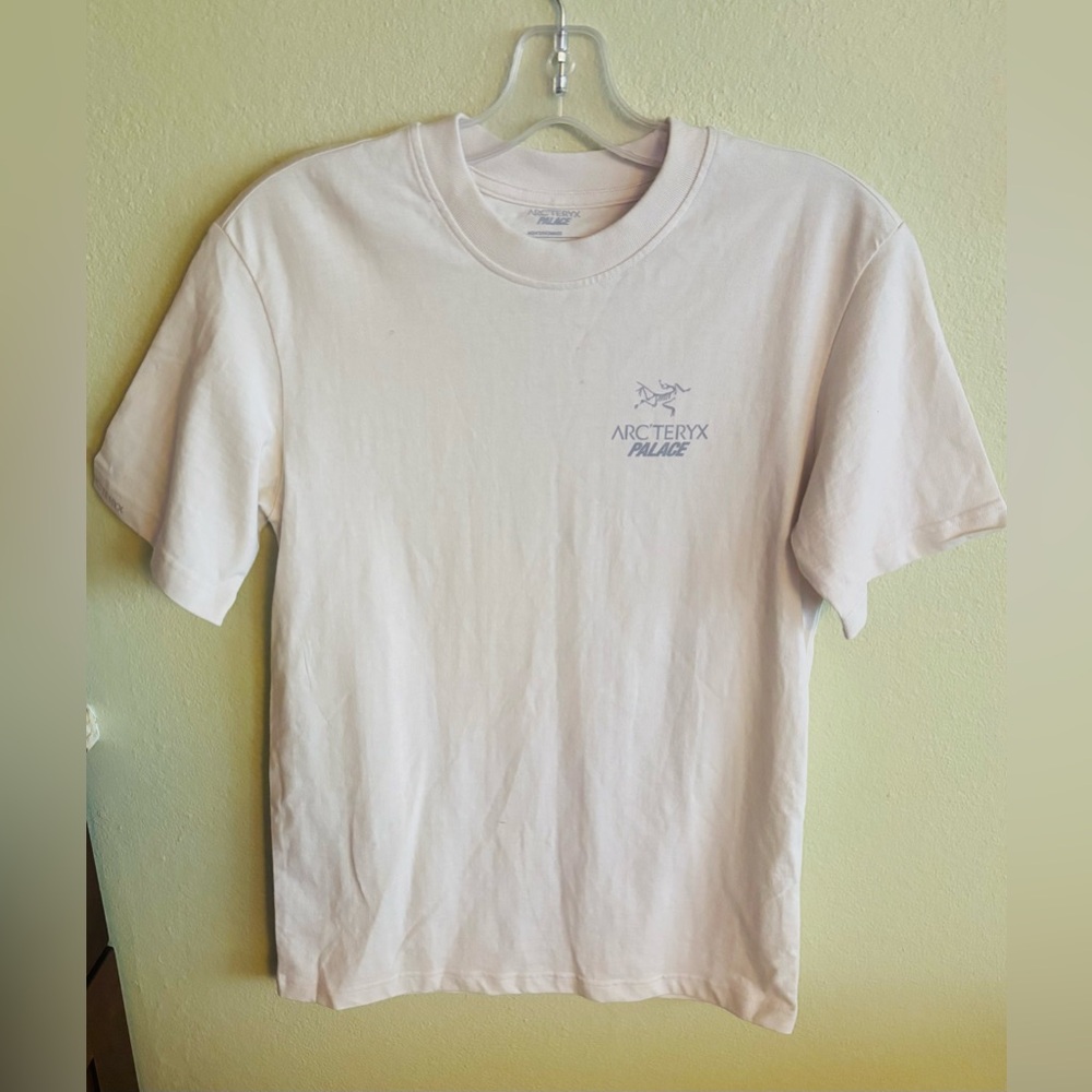 RARE ARC'TERYX x Palace White T Shirt w/ Iridescent Silver Lettering Size: Small - Picture 2 of 6